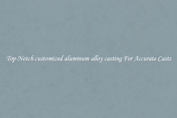 Top-Notch customized aluminum alloy casting For Accurate Casts