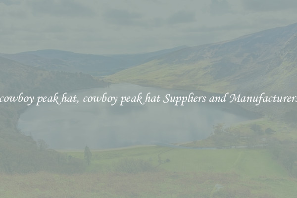 cowboy peak hat, cowboy peak hat Suppliers and Manufacturers