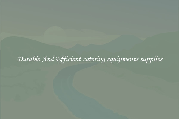 Durable And Efficient catering equipments supplies