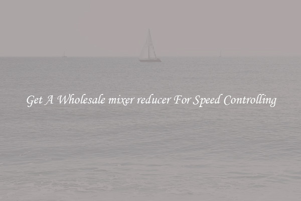 Get A Wholesale mixer reducer For Speed Controlling