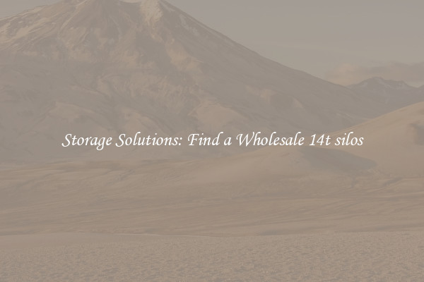 Storage Solutions: Find a Wholesale 14t silos