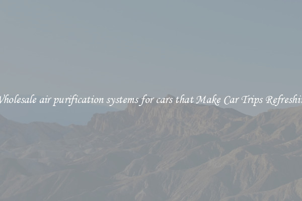 Wholesale air purification systems for cars that Make Car Trips Refreshing